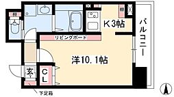 ルシェット白川公園 ワンルームの間取図画像