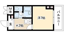レオパレスフラット新栄 1Kの間取図画像