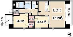 S-RESIDENCE茶屋ヶ坂EAST 2LDKの間取図画像