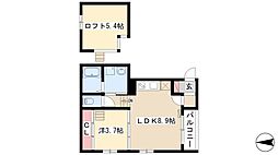 ハーモニーテラスラファータ名駅 1LDKの間取図画像