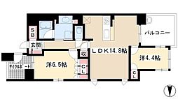 プラセシオン名古屋伏見 2LDKの間取図画像