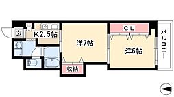 プレステージ名古屋 2Kの間取図画像