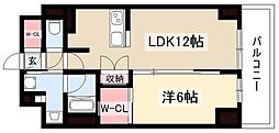 テナス池下 1LDKの間取図画像