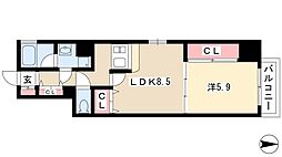 ライブコート泉 1LDKの間取図画像