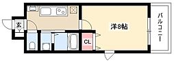 リアライズ記念橋 1Kの間取図画像