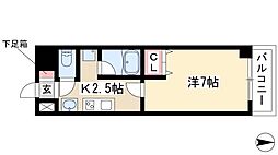 レジデンス名古屋千代田 1Kの間取図画像