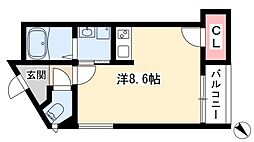 Rabird ワンルームの間取図画像