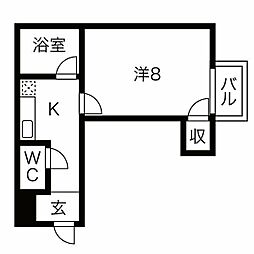 ハイツ春岡アイカ 1Kの間取図画像