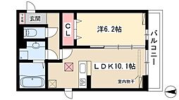 メゾンボヌール 1LDKの間取図画像