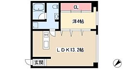 BIANCASA水主町 1LDKの間取図画像