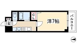 パルティール今池 1Kの間取図画像
