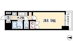 ウェステリア西大須 1Kの間取図画像