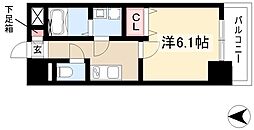 スカイホース 1Kの間取図画像