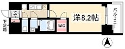 プレサンスNAGOYAファスト 1Kの間取図画像