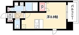 プレサンス名古屋STATIONアライブ ワンルームの間取図画像
