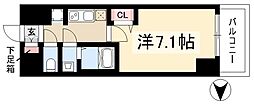 プレサンス久屋大通公園セラフィ 1Kの間取図画像