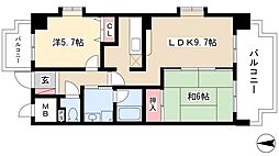 エクセレントみずの 2LDKの間取図画像