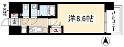 プレサンス大須観音ディオ 1Kの間取図画像
