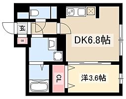LUORE池下 1DKの間取図画像