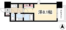 ラドゥセール黒川2 1Kの間取図画像