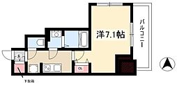 ディアレイシャス金山 1Kの間取図画像