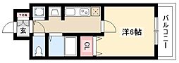 プレサンス新栄リミックス ワンルームの間取図画像