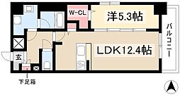 パークゲート栄白川 1LDKの間取図画像