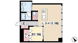 コレクション名駅3 1LDKの間取図画像
