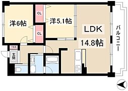 グレース17 2LDKの間取図画像