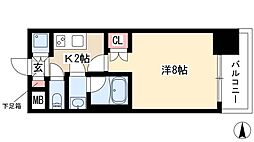 シエルブルー栄 1Kの間取図画像