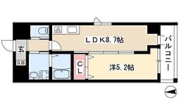 CasaLucia 1LDKの間取図画像