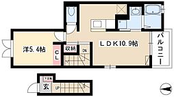 京 1LDKの間取図画像