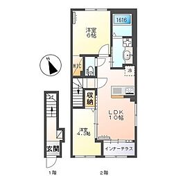 ロベリア 2LDKの間取図画像