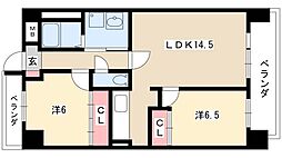 プランドール笠取 2LDKの間取図画像