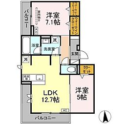 ノア 2LDKの間取図画像