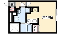 ルオーレ平安 ワンルームの間取図画像