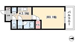 グランシャリオ金山 1Kの間取図画像