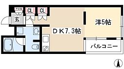 フォレスト久屋公園 1DKの間取図画像