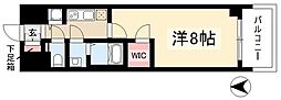 プレサンスジェネ丸の内 1Kの間取図画像