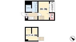 クリスタルパレス 1Kの間取図画像