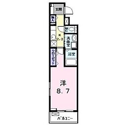 カーサ大塩 1Kの間取図画像