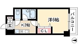 フィール大須 1Kの間取図画像