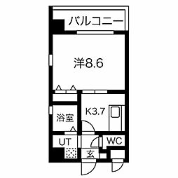ルシャンパーニュ 1Kの間取図画像