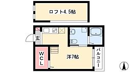 ブランノワール本陣N棟 ワンルームの間取図画像