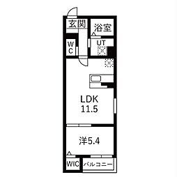 DEVELD城東町EAST 1LDKの間取図画像
