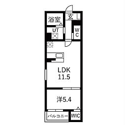 DEVELD城東町EAST 1LDKの間取図画像