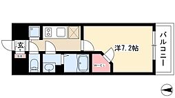 プレサンス名古屋グロウ 1Kの間取図画像
