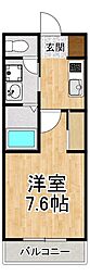 L'Allure御幸町 1Kの間取図画像