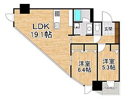 GATO浜大津 2LDKの間取図画像