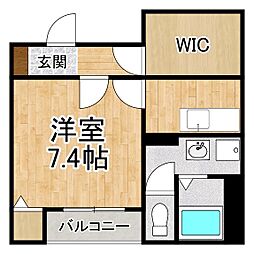 アルモニー琵琶湖 1Kの間取図画像